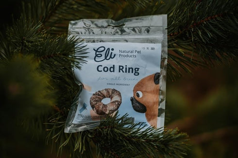 Eli Cod Skin Ring 3 Pack, Naturals Premium Dog Treats, Fish Skin Dental Treats, Rich in Protein & Omega 3