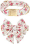 Adjustable Pet Bow Tie and Dog Collar for Lady Small Medium Large Dogs - Cute Lady Bowtie Collar, Comfort Soft Cotton
