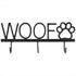 Gerson 10 inch Black Metal Dog Leash Holder Wall Hook with WOOF and Paw Print Home Pet Decor