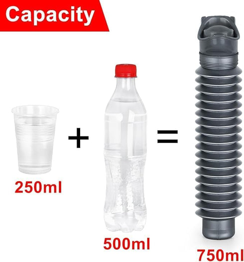 Generic 750ml Pee Bottles for Men, Collapsible Urine Bottle, Leakproof Spill Proof Portable Urinal for Women, Emergency