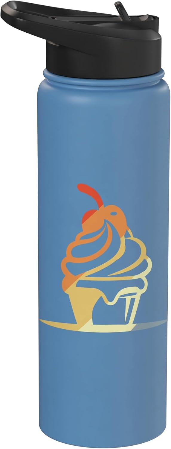 Funny Ice Cream Guy T-Shirts and Presents Ice Cream Vintage Look Frozen Dessert Sorbet Stainless Steel Insulated Water Bottle