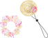 1 Set Mini Straw Hat and Flower Headband for Pets, Cat Floral Headpiece, Hawaiian Dog Hat, Puppy Grooming Accessories