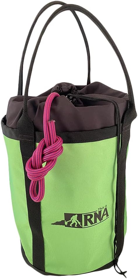 RNA Plain Jane II Rope Bag - Outdoor Equipment & Arborist Gear, Green Bucket-Style Pack/Bag with Black Drawstrings