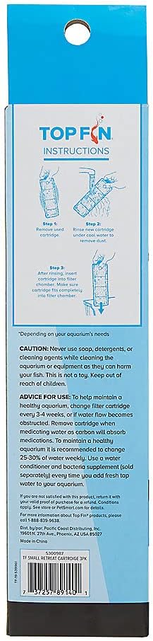 Top Fin Retreat Filter Cartridges RF-S - 3 Count