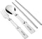 YangQian Camping Utensil Set with Case Folding Tableware Cutlery Foldable Spoon Fork Chopsticks