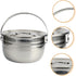 1pc 201 TIDTALEO Camping Pot Campfire Kettle Stock Pot Stainless Steel Saucepan Soup Pot Camping Oven Pot Big Pot