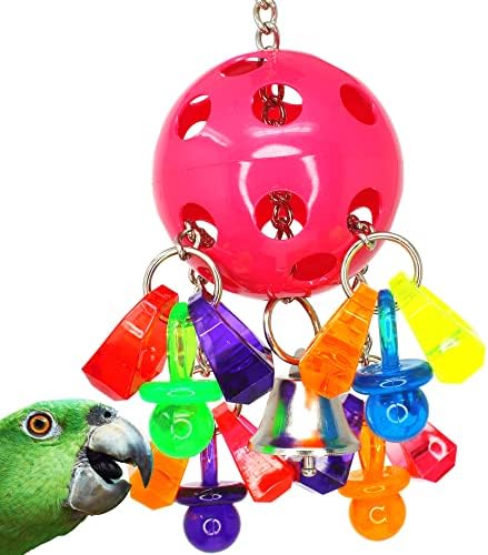 Bonka Bird Toys 1938 Paci Pull Colorful Acrylic Pacifier Ring for Parrots, Parrotlets, Budgies, Quakers