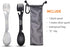 PSKOOK 5-in-1 Utility Tactical Spork, 2-Pack Stainless Steel Camping Utensil for Hiking, Backpacking