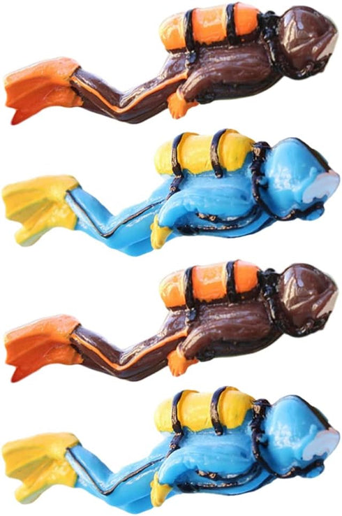 PATKAW Scuba Diver Toy Resin Diver Action Figure: 4pcs Mini Scuba Diver Figurine Miniature Swimmers Toy Diver Landscape Ornaments for Fish Tank Aquarium Diver Figure Toy