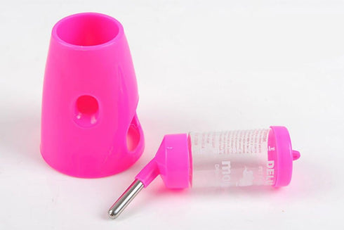 Hamster Fountain Water Bottle Holder, Dispenser Food Container, Cool Room Mice, Random Color