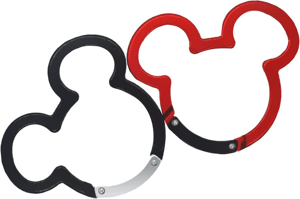 ChUmta 2PCS Aluminum Carabiner Ear Mouse Ring, Caribeener Clips, Spring Snap Hook for