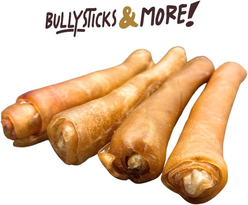 10 Inch 4 Count) BULLYSTICKS & MORE Beef Collagen Rolls for Dogs (Extra Thick - - Bones for Dogs - Dog Parents Choice