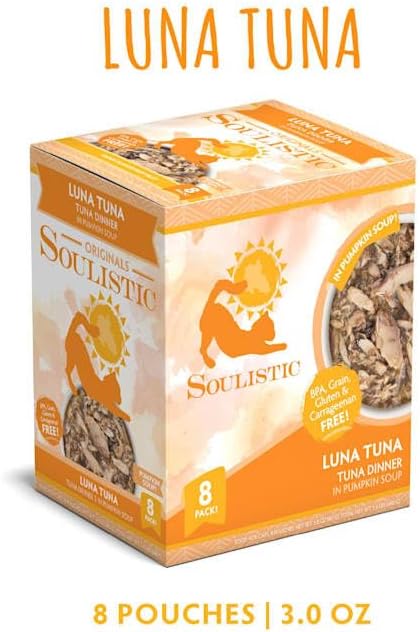 Soulistic 3 oz., 8 Originals Luna Tuna Tuna Dinner in Pumpkin Soup Wet Cat Food, Case