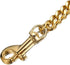 Strong Gold/Silver Dog Chain Leash, 3FT/4FT/5FT, Stainless Steel 12mm Curb Cuban Link with Genuine Leather Handle