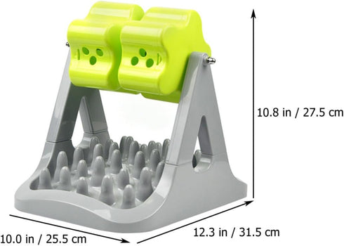 GATHINESS Automatic Rotating Dog Feeding Bowl with Anti-Choking Slow Feeder Function, Plastic Pet Food Dispenser