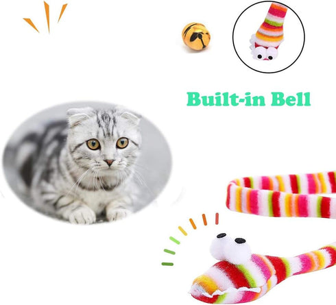 KABASI Cat Wand Rainbow Toy, 3 Styles Interactive Cat Toys, Colorful Sounding Toys, Rainbow Ribbon Wand for Kittens