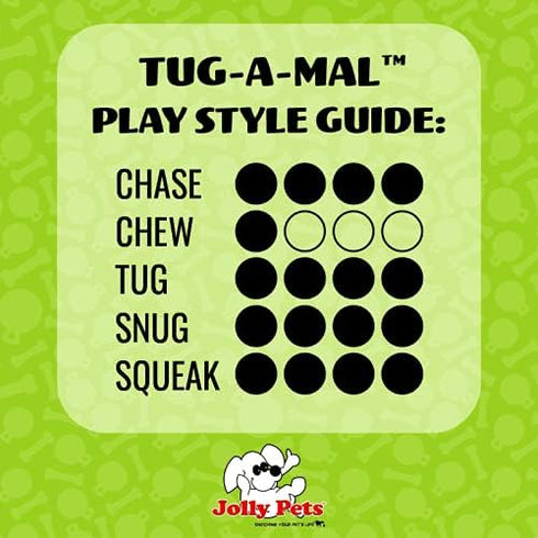 Jolly Pets Jolly Tug-a-Mal Turtle Tug/Squeak Toy - Large
