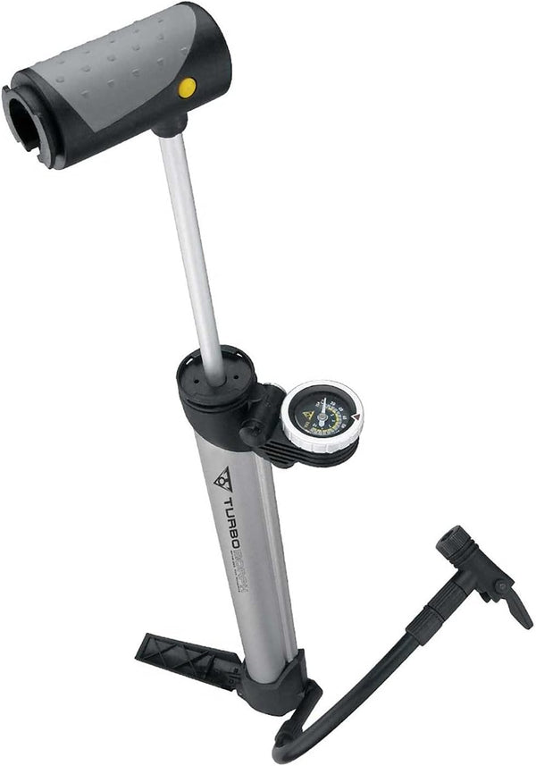 Topeak Turbo Morph Bike Pump with Gauge - Silver/Black, 32.2 x 5.8 x 3 cm