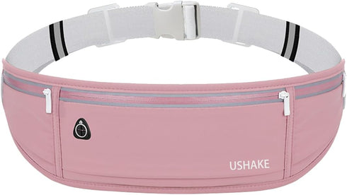 USHAKE Slim Running Belt, Workout Fanny Pack for Men Women, Exercise Waist Pack for iPhone Holder, Runner Belt
