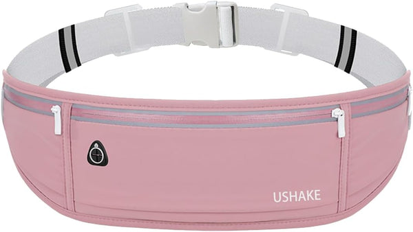 USHAKE Slim Running Belt, Workout Fanny Pack for Men Women, Exercise Waist Pack for iPhone Holder, Runner Belt
