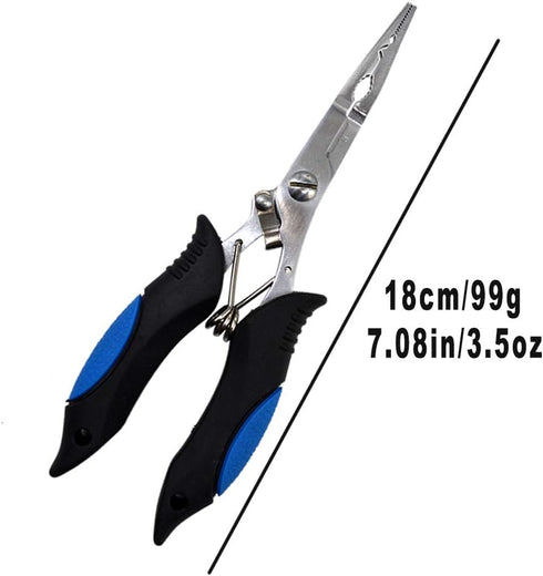 Stainless Steel Fishing Pliers - Needle Nose Plier for Cutting Fishing Line, Multitool Pliers with Sheath and