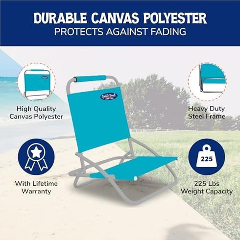 Cabana Beach 1 Folding Beach Chair, Position Lightweight and Portable Foldable Outdoor Camping Chair