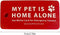 Dog Cat Home Alone Alert Card & Key Tags with Contact Call Cards, Pet Keychain, Home Alone Keychain Card, ID Tags