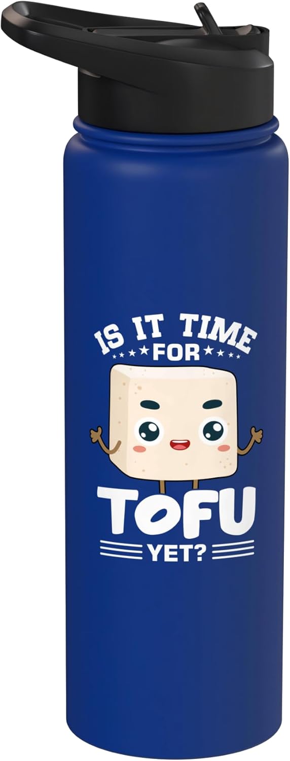 Tofu Vegan Animal Welfare Meatless Vegetarian Vegan Vegetarian Design for a Tofu Lover Stainless Steel Insulated Water Bottle