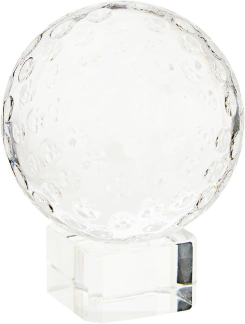 Juvale Crystal Golf Trophy Award - 2 in Clear Crystal, Display Stand Base & Presentation Gift Box
