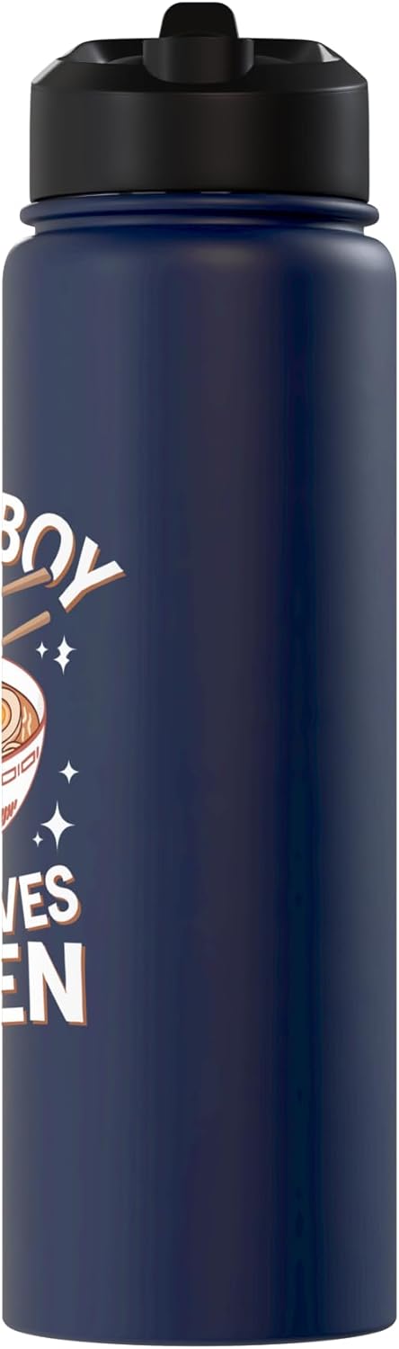 Ramen Noodle Ramen Just A Boy Who Loves Bacon Stainless Steel Insulated Water Bottle