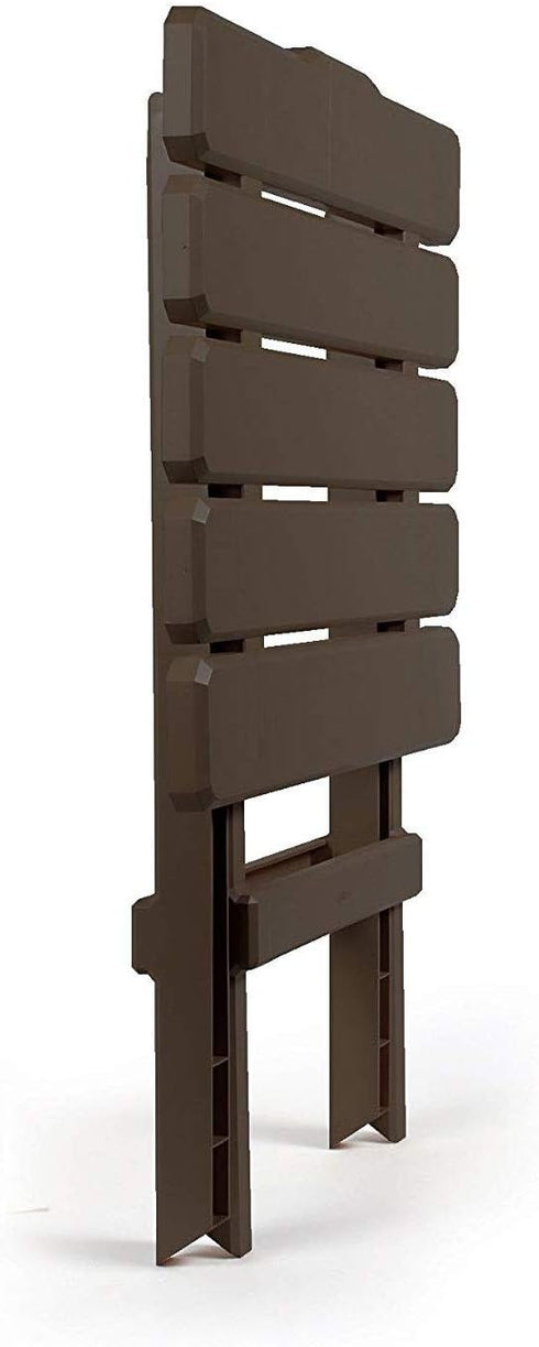 51886 Camco Mocha Large Adirondack Portable Outdoor Folding Side Table, Perfect for The Beach, Camping, Picnics