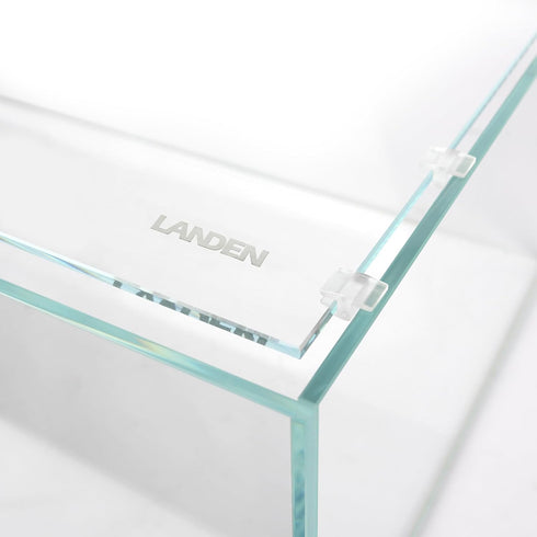 LANDEN 4mm Thick Clear Glass Aquarium Lid, 282 x 225mm (11.1x8.86 inches) with 4 Clips for Secure Placement
