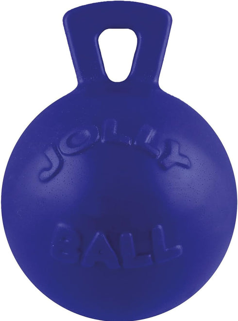 Jolly Pets Tug-n-Toss Heavy Duty Dog Toy Ball, 4.5 Inches/Small, Orange, with Handle