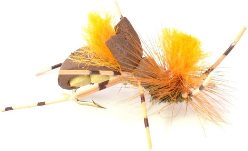The Fly Fishing Place Basics Collection - 10 Dry Fishing Grasshopper Flies, Foam Hoppers Dry Fly Assortment - 5