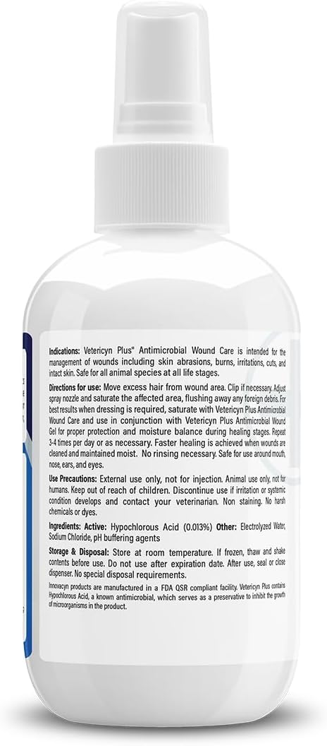 3 Vetericyn Plus Dog Wound Care Spray | Healing Aid and Skin Repair, Clean Wounds, Relieve Dog Skin Allergies, Safe