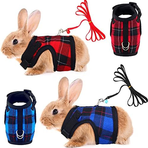 2 Pieces Guinea Pig Harness and Leash - Adjustable Hamster Ferret Harness and Leash Set for Small Animals (M, 8-9 Inch