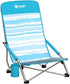 VILLEY Low Beach Chair, High Back Folding Chair for Adults, Lightweight and Portable for Outdoor, Camping, Lawn, Music