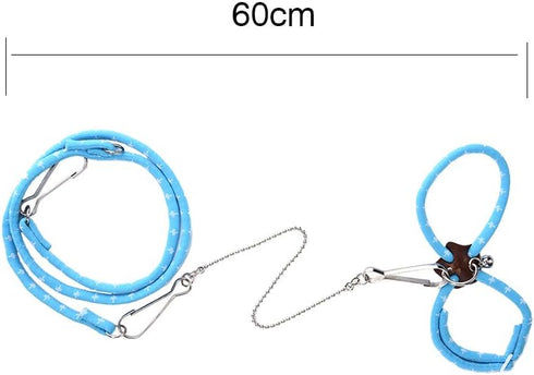 Adjustable Nylon Harness Vest and Leash Set for Pet Dwarf Hamster, Gerbil, Rat, Mouse, Ferret, Chinchilla (Blue)
