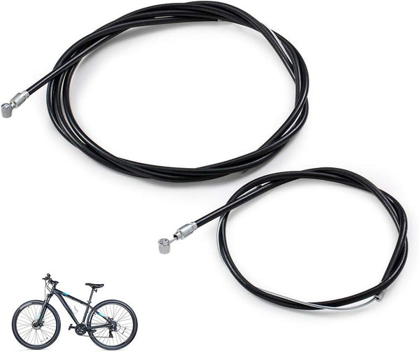 Premium Bike Brake Cable Kit - 1 Pair Front/Rear Brake Cables with Housing for Mountain MTB Bike and Common Bicycles