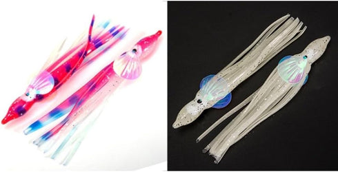 generic Set (10pack, 6/10cm) Trout(10cm Luminous Squid & Octopus Skirt Baits Soft Plastic Fishing Lures Octopus Lures