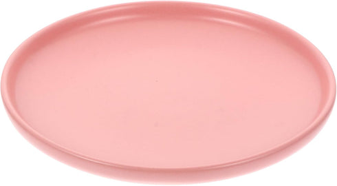 Dog Cat Food Dish - Shallow Pet Dish Bowl, Ceramic Puppy Feeding Plate, Pink Pet Animal Water Food Bowl