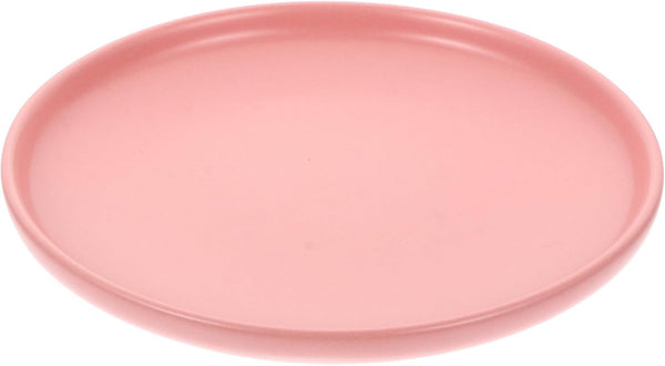 Dog Cat Food Dish - Shallow Pet Dish Bowl, Ceramic Puppy Feeding Plate, Pink Pet Animal Water Food Bowl