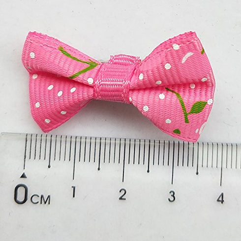 Chenkou Craft 50pcs (25 pairs) Dog Cat Hair Bows with Clips - Pet Grooming Bows in Mixed Colors