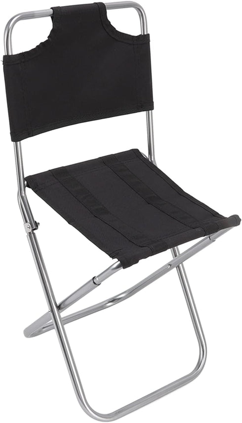 Fdit Mini Folding Chair, Portable Folding Camping Chair Folding Lawn Chair Breathable Fabric Small Backrest Fishing