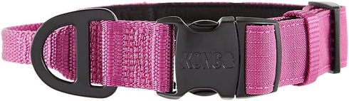 KONG Ultra Durable Padded Comfort Handle Dog Collar, Medium, Pink
