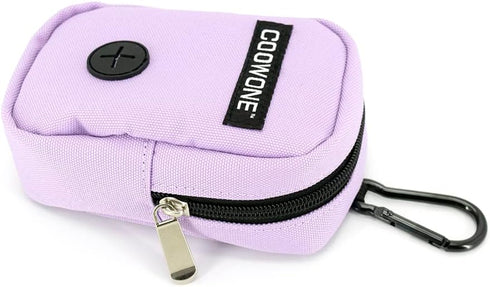 COOWONE Small Dog Treat Pouch, Portable Purple Treat Bag with Waste Bag Dispenser for Hands-Free Walking