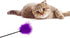 Dzrige Interactive Cat Toys Teaser Wand Black Long Sticks with Purple Soft Plush Tips Funny Pet Feather Supplies