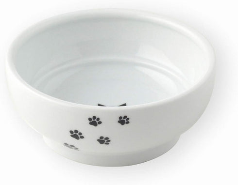 Necoichi Ceramic Cat Bowls for Indoor Cats - Cat Food Bowl, Cat Water Bowl, Cute Cat Dishes for Food, Whisker Friendly, Anti-Spill Feeding for Small Pet, Kitten, Cat Paw Style