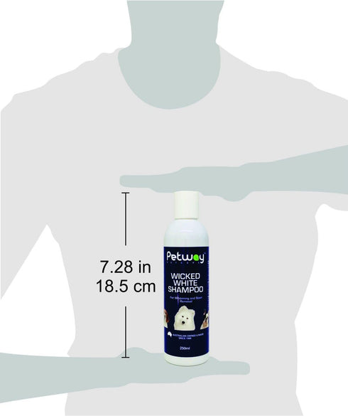 Petway Petcare Wicked White Whitening & Stain Removal Shampoo for Dogs - Deep Cleanse, 250ml