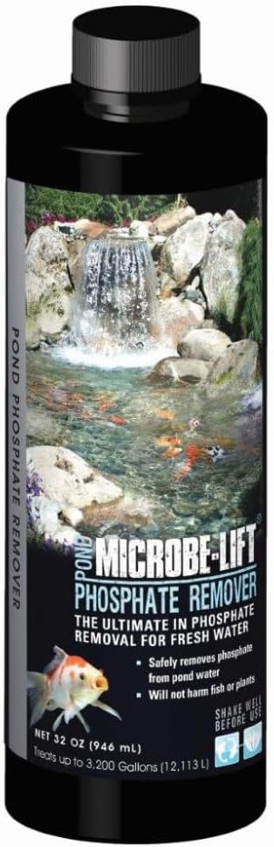MICROBE-LIFT PHOSRE32 Ultimate Pond Phosphate Remover, 32oz Treats up to 3,200 Gallons